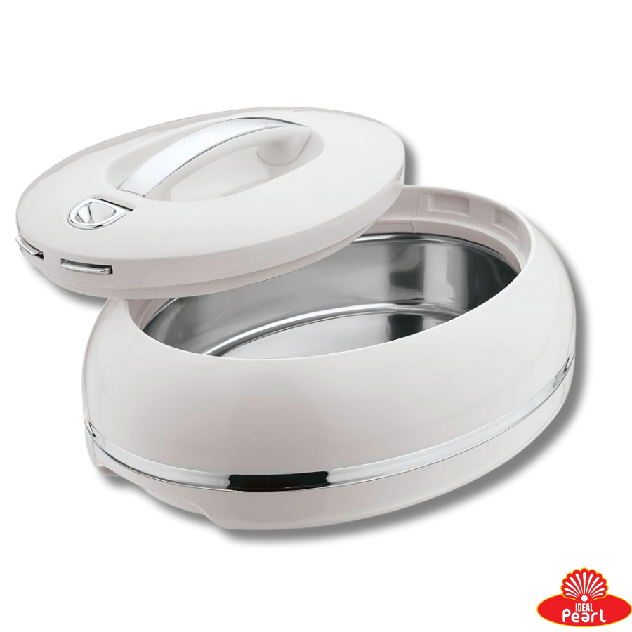 Pinnacle Omega Insulated Casserole 1000 ML – Stainless Steel Inner | Airtight Modern Locking System | BPA-Free | Hot Pot for Home & Kitchen | Insulated Serving Bowl With Lid (Silver, 1 L)