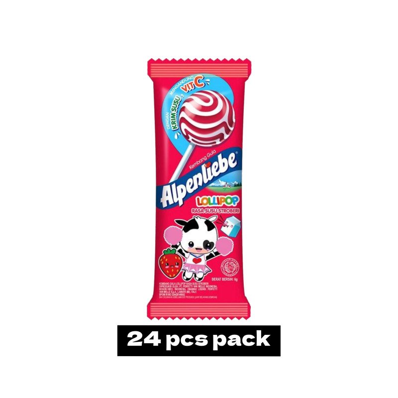 Alpenliebe Lollipop Strawberry 24pcs Pack