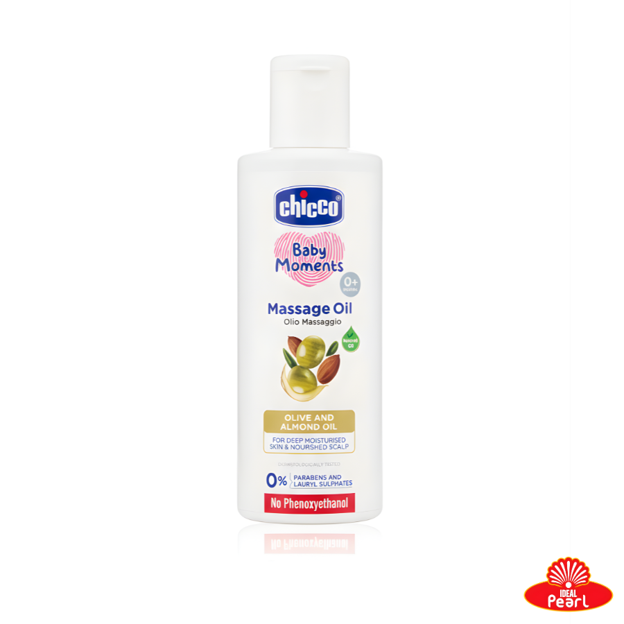 CHICCO BABY MOMENTS MASSAGE OIL OLIVE AND ALMOND OIL - 200ML