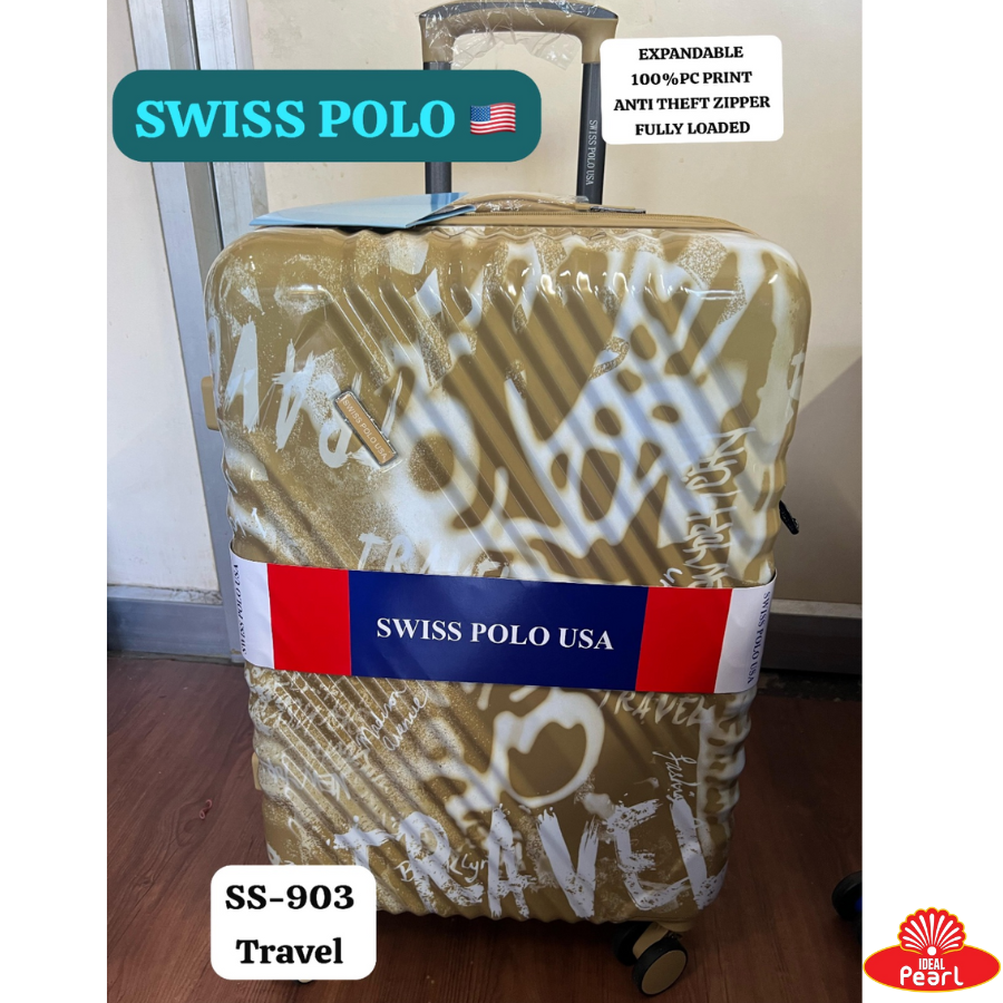 Swiss Polo USA Trolley Luggage – Model POLAND SS 903 2 PCS (20/24/ Inch) (champagne gold Color)