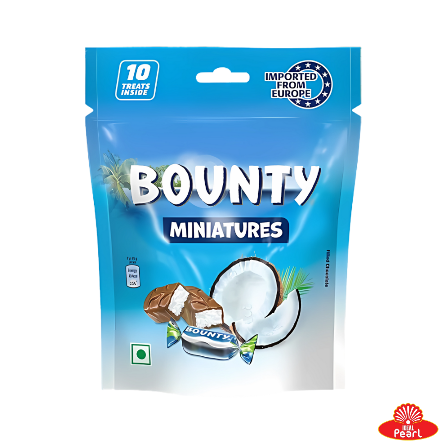 BOUNTY MINIATURES 10 TREATS 100G, FILLED CHOCOLATES (10 UNITS x 10G EACH)