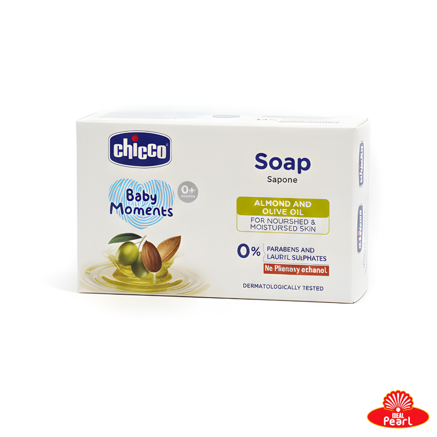 CHICCO BABY MOMENTS SOAP - ALMOND AND OLIVE OIL - 125G