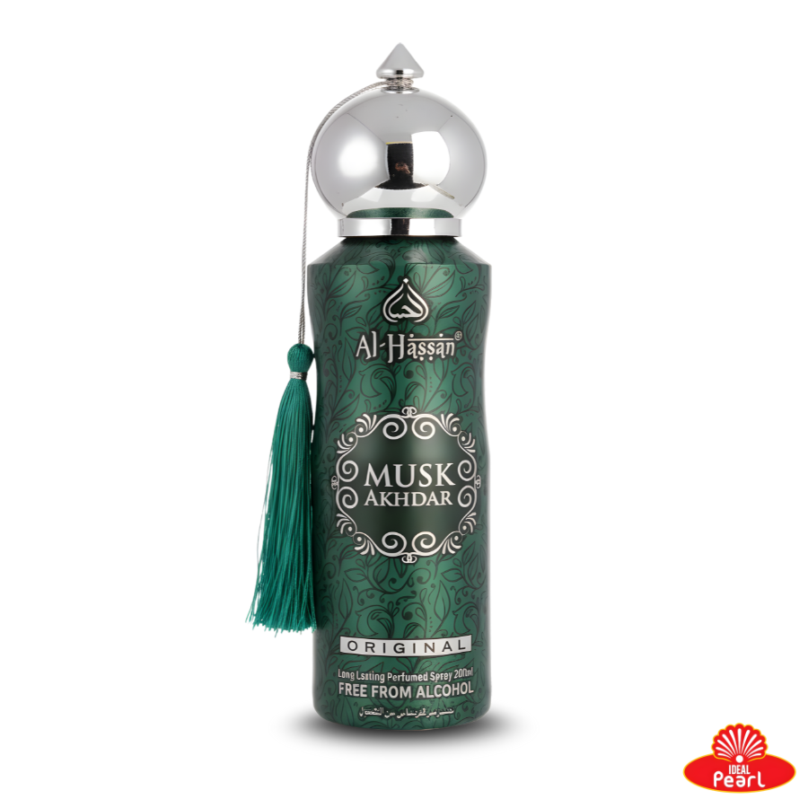 AL-HASSAN MUSK AKHDAR LONG LASTING PERFUMED SPRAY – 200ML