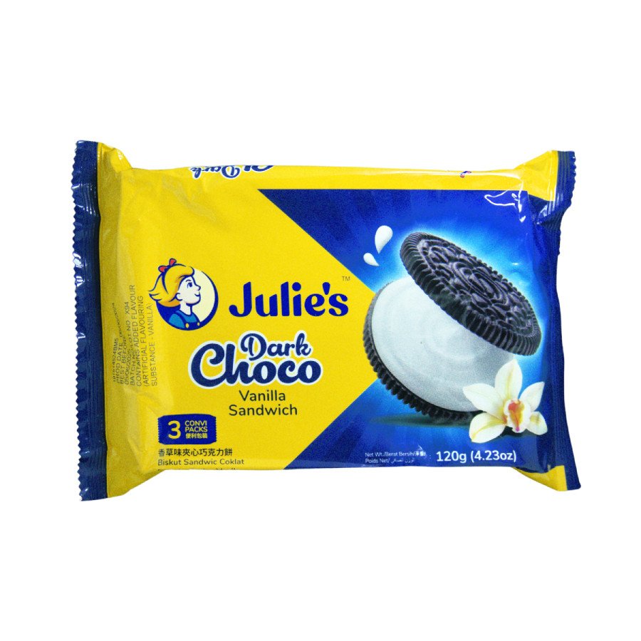 Julie's Dark Choco Vanilla Sandwich 120g