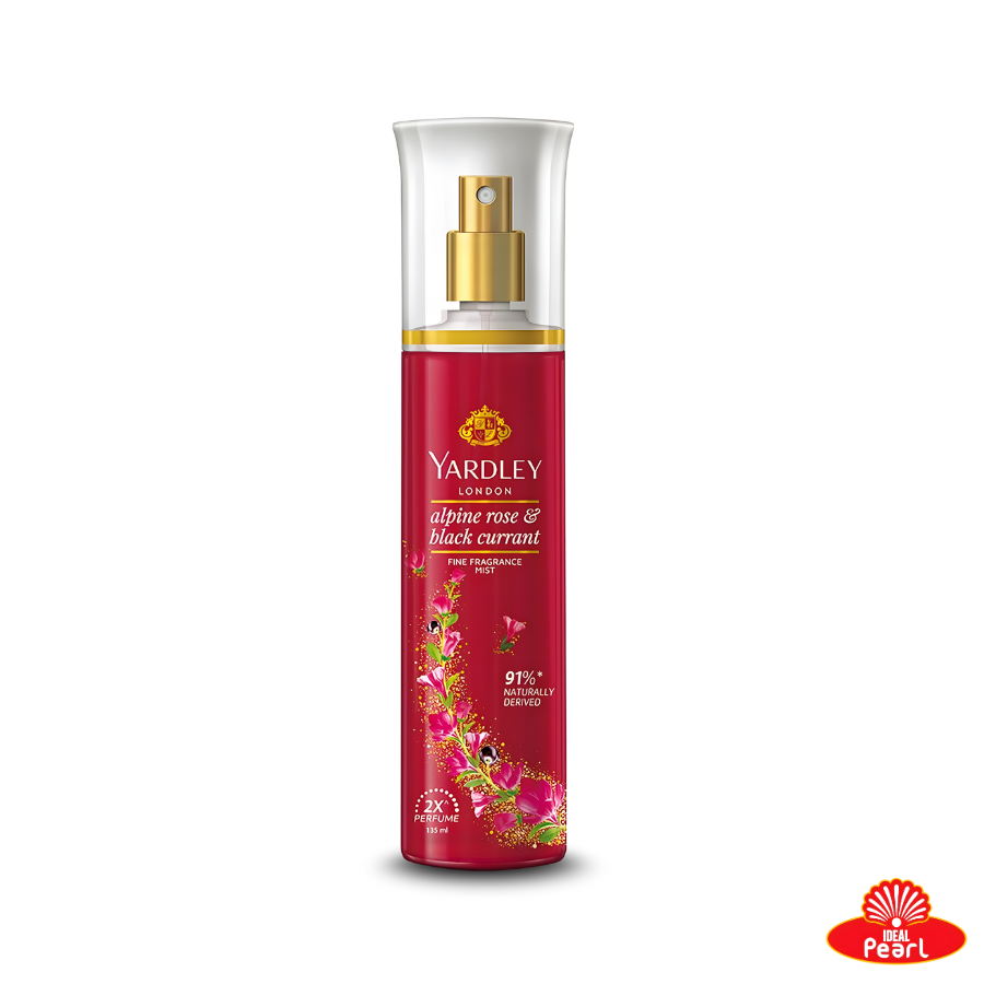 YARDLEY LONDON ALPINE ROSE & BLACK CURRENT PERFUME SPRAY - 135ML
