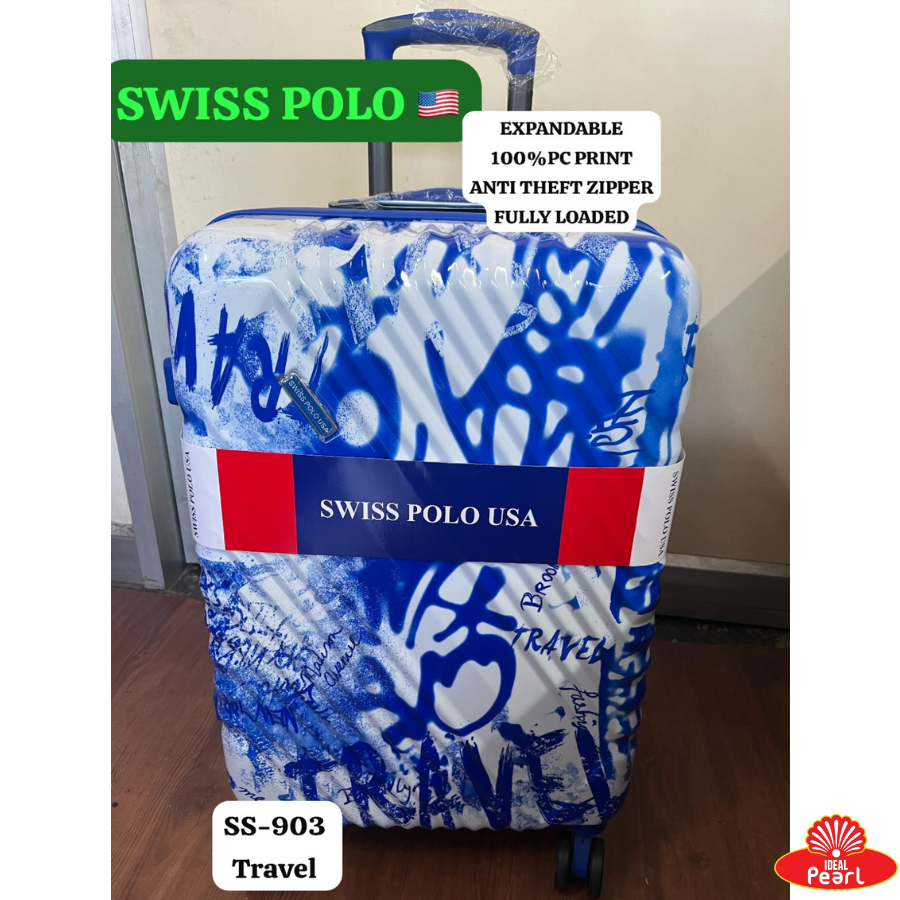 Swiss Polo USA Trolley Luggage – Model POLAND SS 903 2 PCS (20/24/ Inch) (BLUE)