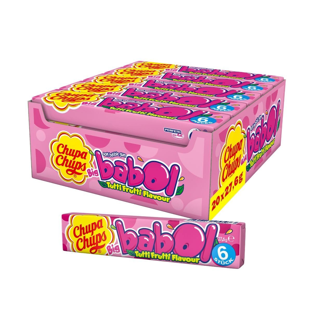 Chupa Chups Big Babol Gum Strawberry (20 sticks)