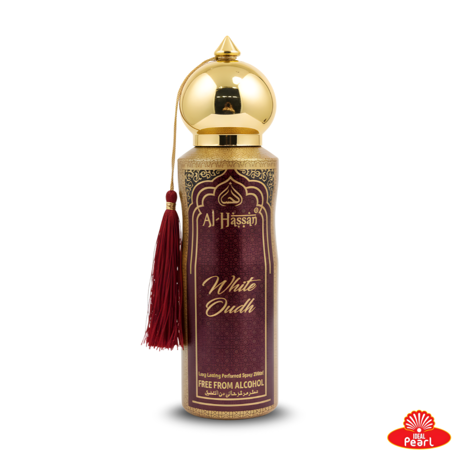 AL-HASSAN WHITE OUDH LONG LASTING PERFUMED SPRAY – 200ML