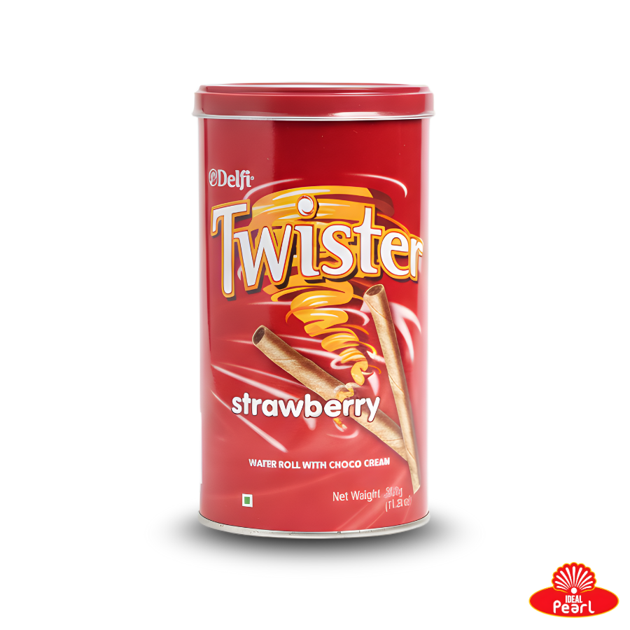 DELFI TWISTER STRAWBERRY WAFER ROLL - STRAWBERRY FLAVOURED CREAM (320G)