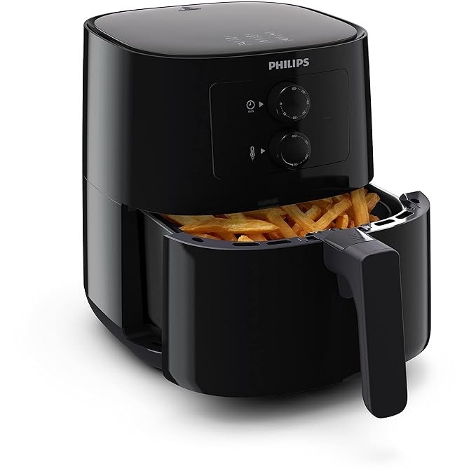 PHILIPS Air fryer for Home, 4.1 Liter, with RapidAir Technology (Black), with additional 1 Yr Warranty by Philips, uses up to 90% less fat (HD9200/60)